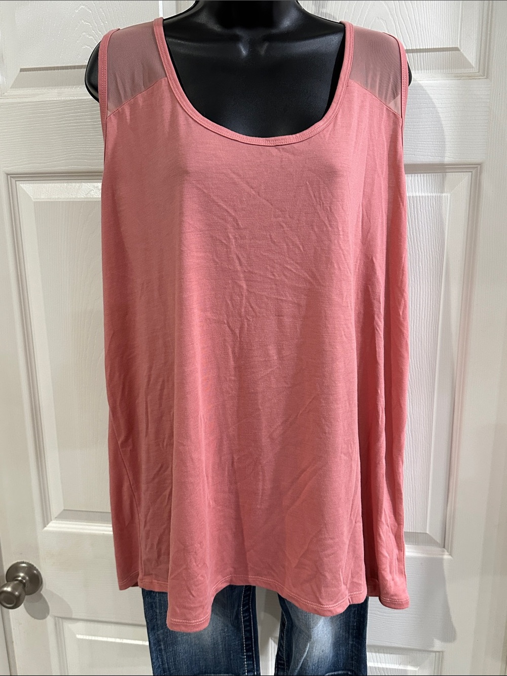 3X RBX Scoop Neck Tank Top in Dusty Rose NWOT
